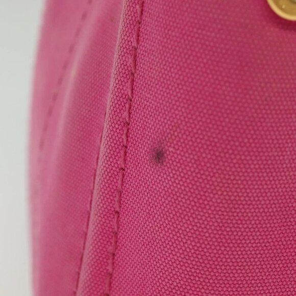 PRADA Canapa PM Hand Bag Canvas Pink Gold Auth bs28699 - Picture 10 of 16
